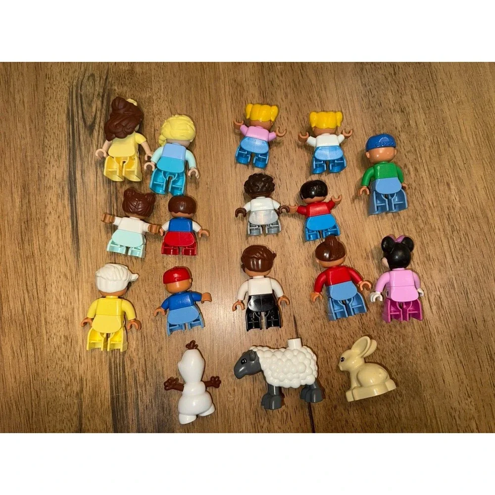 Lego Duplo Figures Lot 17 Disney Minnie Elsa Olaf Belle Animal Family